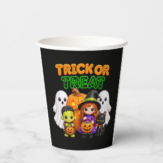 Trick or Treat - Cute Halloween Friends Paper Cups