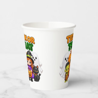 Trick or Treat - Cute Halloween Friends Paper Cups