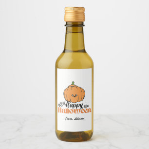 Trick or Treat cute halloween party mini Wine Label