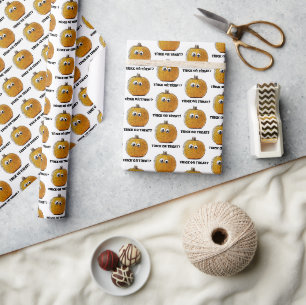 Trick or Treat Cute Halloween Pumpkin Cartoon Wrapping Paper