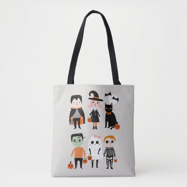 Trick or Treat cute kids illutration Tote Bag (Front)