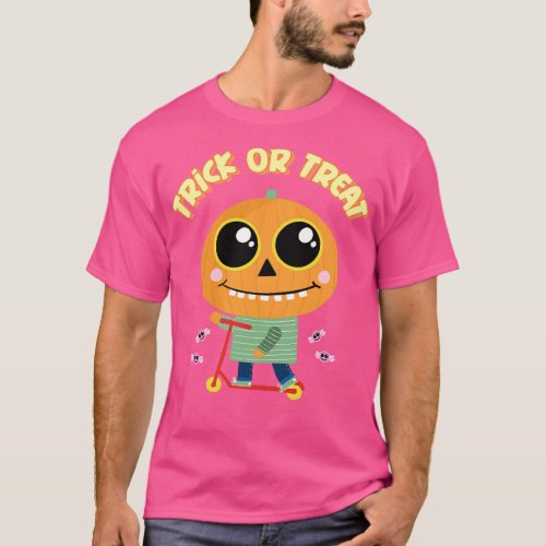 Trick or Treat Cute Pumpkin Boy Halloween Design T_Shirt