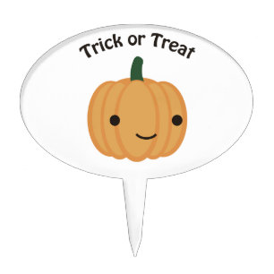 Trick or treat - Cute Pumpkin Cake Topper