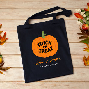 Trick or Treat Cute Pumpkin Halloween Tote Bag