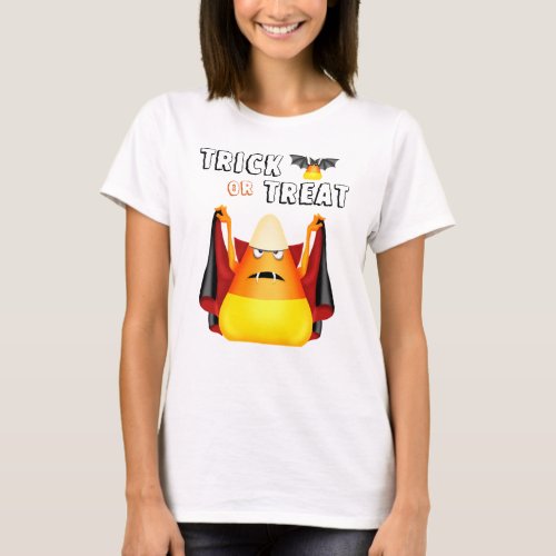 Trick or Treat Cute Vampire Candy Corn Halloween T_Shirt