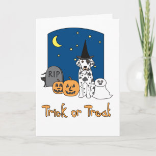 Trick or Treat Dalmatian Halloween Card
