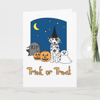 Trick or Treat Dalmatian Halloween Card