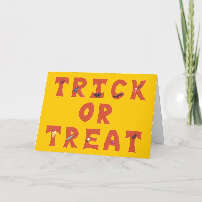 Trick or Treat Decorated Halloween Cards (Front)