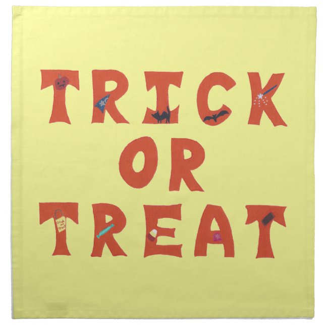 Trick or Treat Decorated Halloween Napkins (Front)