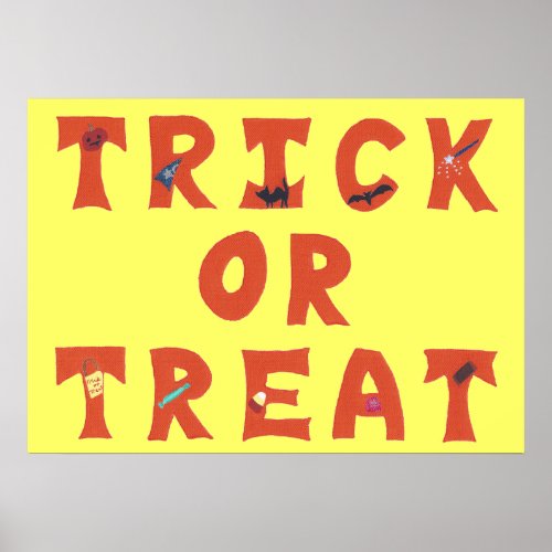 Trick or Treat Decorated Halloween Posters