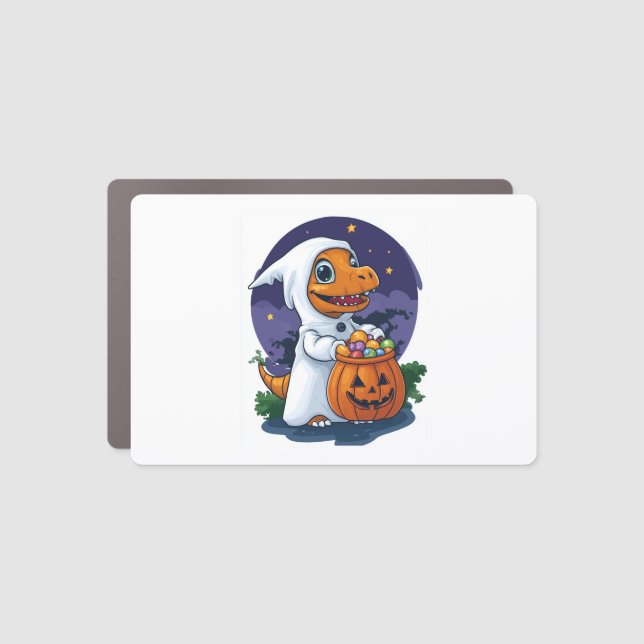  Trick-or-Treat Dino Car Magnet (Front)