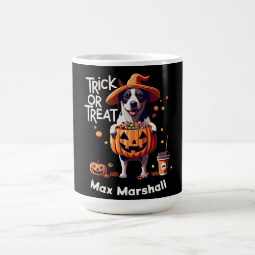 Trick or Treat Dog _ Boo Crew Orange Black Coffee Mug