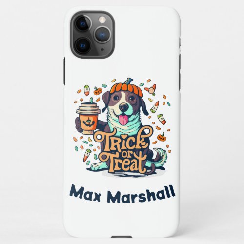 Trick or Treat Dog _ Creepy Crawlies Orange White iPhone 11Pro Max Case