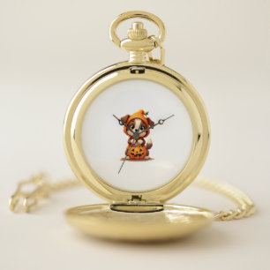 Trick or Treat Dog – Cute Halloween Puppy Shirt Pocket Watch