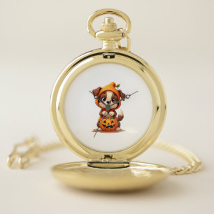 Trick or Treat Dog � Cute Halloween Puppy Shirt Pocket Watch