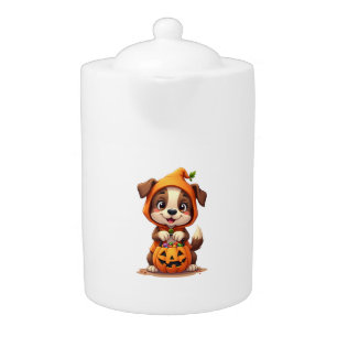 Trick or Treat Dog – Cute Halloween Puppy Shirt Teapot