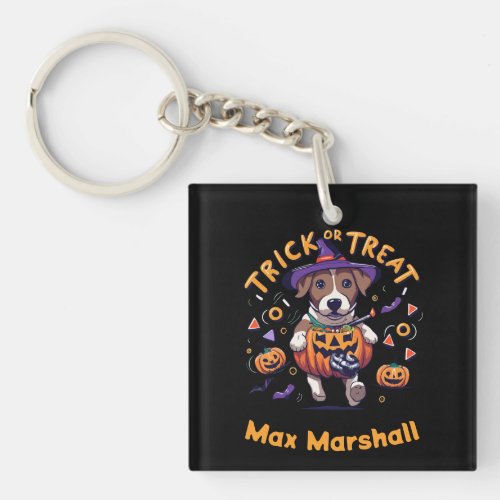 Trick or Treat Dog _ Ghoul Gang Yellow Black Keychain