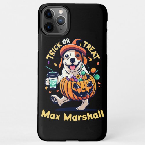 Trick or Treat Dog _ Nightmares Orange Black iPhone 11Pro Max Case