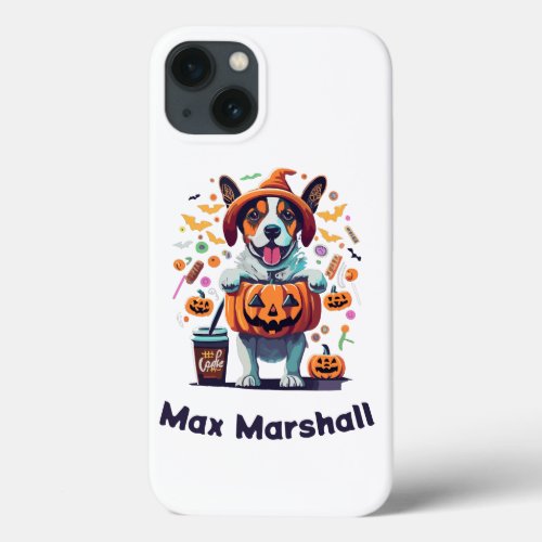 Trick or Treat Dog _ Scare Squad Orange White iPhone 13 Case