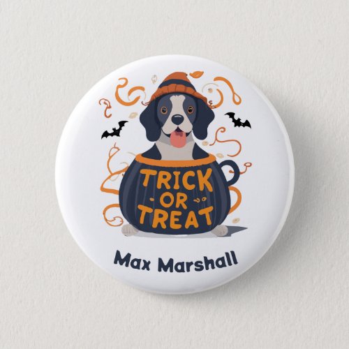 Trick or Treat Dog _ Trick or Treat Trailblazer Button