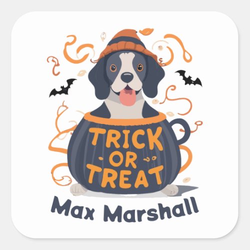 Trick or Treat Dog _ Trick or Treat Trailblazer Square Sticker
