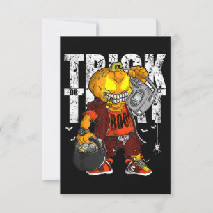 Trick or Treat Dope Hip Hop Halloween Graphic Men Invitation