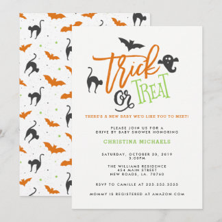Trick or Treat Drive By Baby Shower Invitations