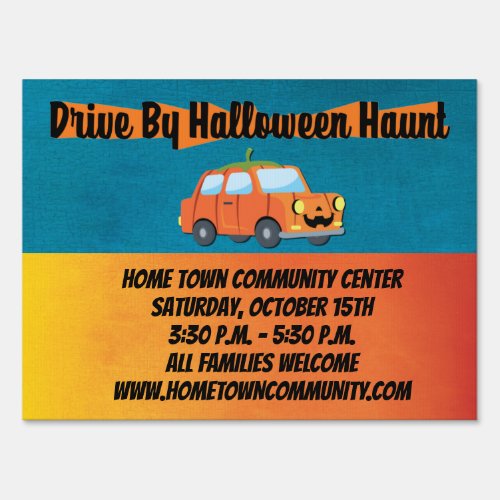 Trick or Treat Drive By Halloween Haunt Event Sign