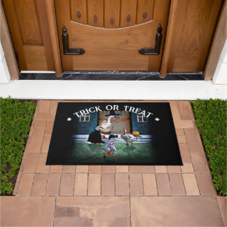 Trick-or-Treat Ducks Halloween Doormat
