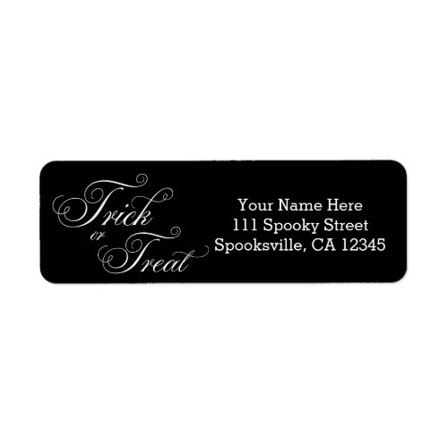 TRICK OR TREAT Elegant Halloween Address Labels