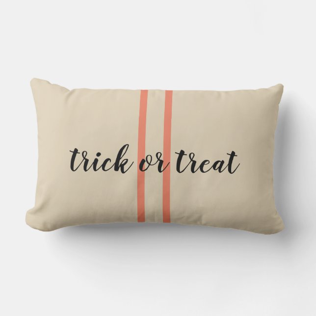 Trick Or Treat Farmhouse Style Accent Pillow (Front)
