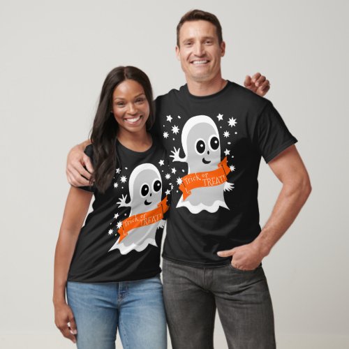 Trick or Treat Friendly Halloween Ghost T_Shirt