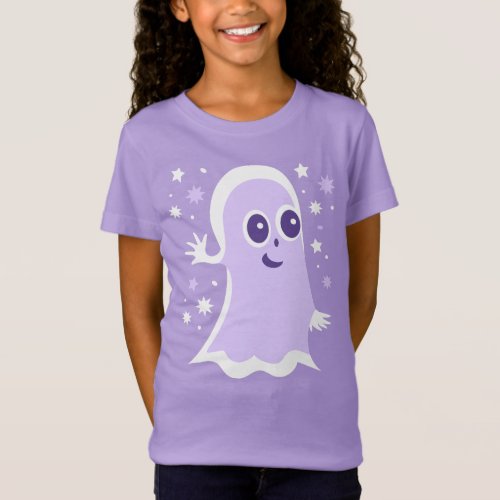 Trick or Treat Friendly Purple Halloween Ghost T_Shirt