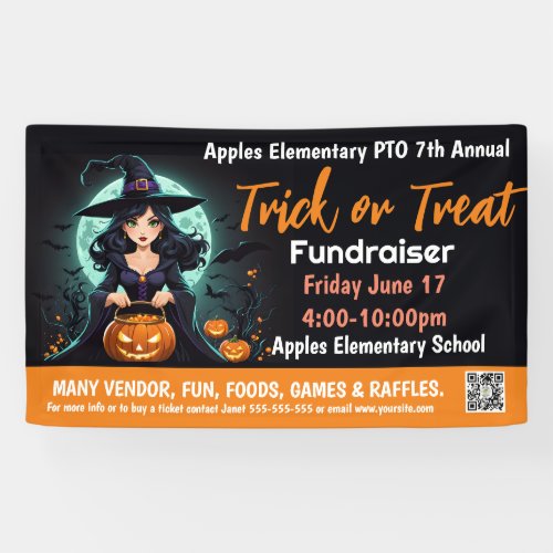 TRick or treat Fundraiser PTO PTA Church Banner