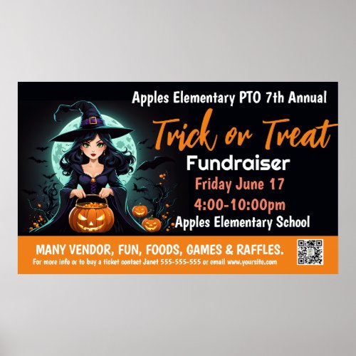 TRick or treat Fundraiser PTO PTA Church Banner Poster