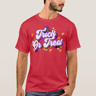 Trick Or Treat Funny Halloween Corn Candy Retro Vi T-Shirt