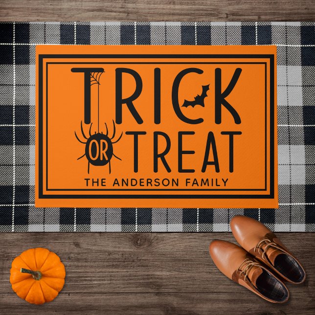 "Trick or Treat" Funny Halloween  Doormat (Creator Uploaded)