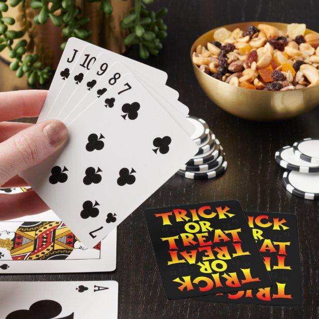 TRICK OR TREAT   funny  halloween  Poker Cards (In Situ)
