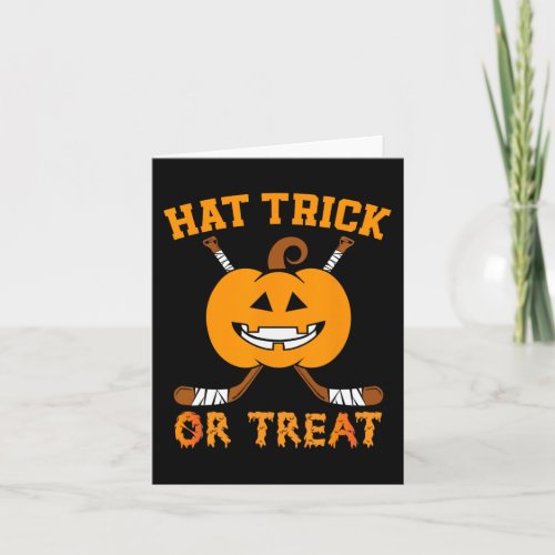 Trick Or Treat Funny Ice Hockey Halloween Costume  Card