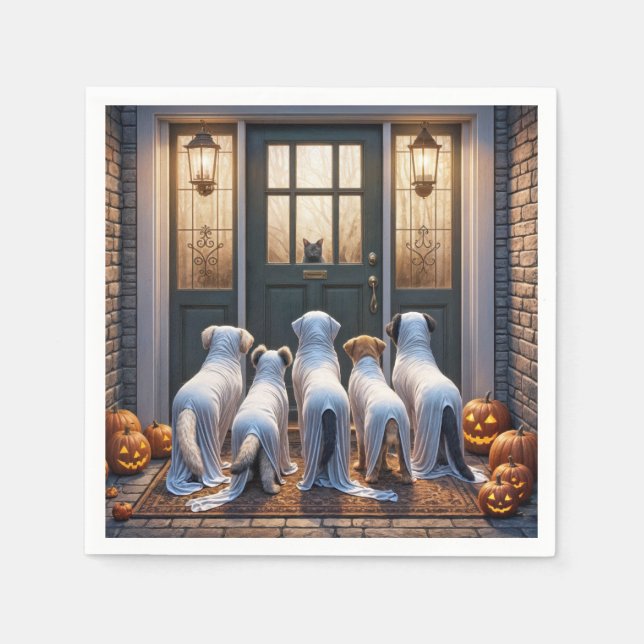 Trick or Treat Ghost Dogs Napkins (Front)