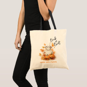 Trick Or Treat Ghost Fall Pumpkins Happy Halloween Tote Bag