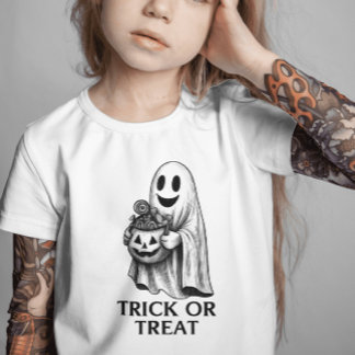 Trick or Treat Ghost – Halloween Candy Bucket T-Shirt