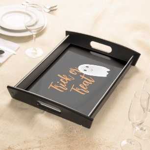 Trick or Treat Ghost Halloween Serving Tray