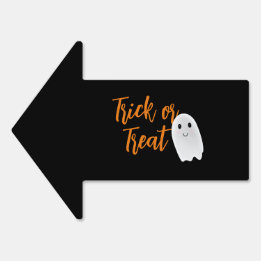 Trick or Treat Ghost Halloween Sign
