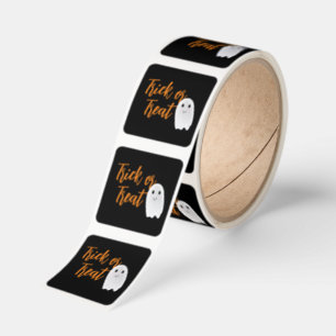 Trick or Treat Ghost Halloween Square Sticker