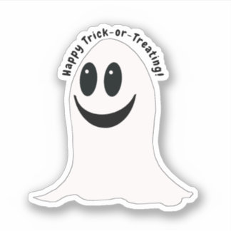 Trick-or-Treat Ghost Halloween Sticker