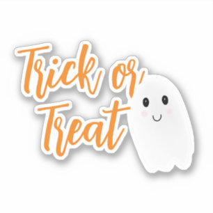 Trick or Treat Ghost Halloween Sticker
