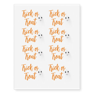 Trick or Treat Ghost Halloween Temporary Tattoos
