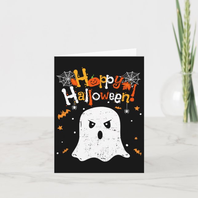 Trick Or Treat Ghost Happy Halloween For Men Women Card (Front)