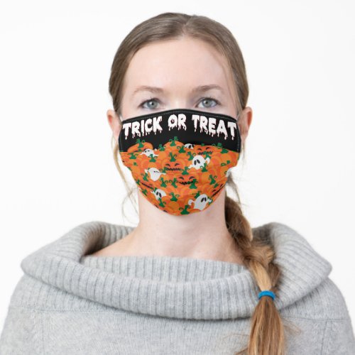 Trick Or Treat Ghost Pumpkins Halloween Face Mask